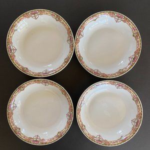 Victoria Czechoslovakia Pink Floral China - Soup / Salad Bowl - Lot of 4
